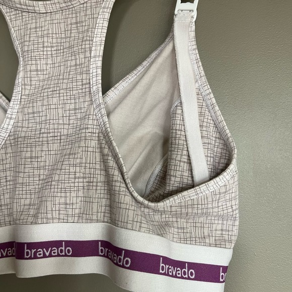 Bravado Designs Original Nursing Bra Crosshatch Grey Sz Medium Wireless Bralette - Picture 15 of 16